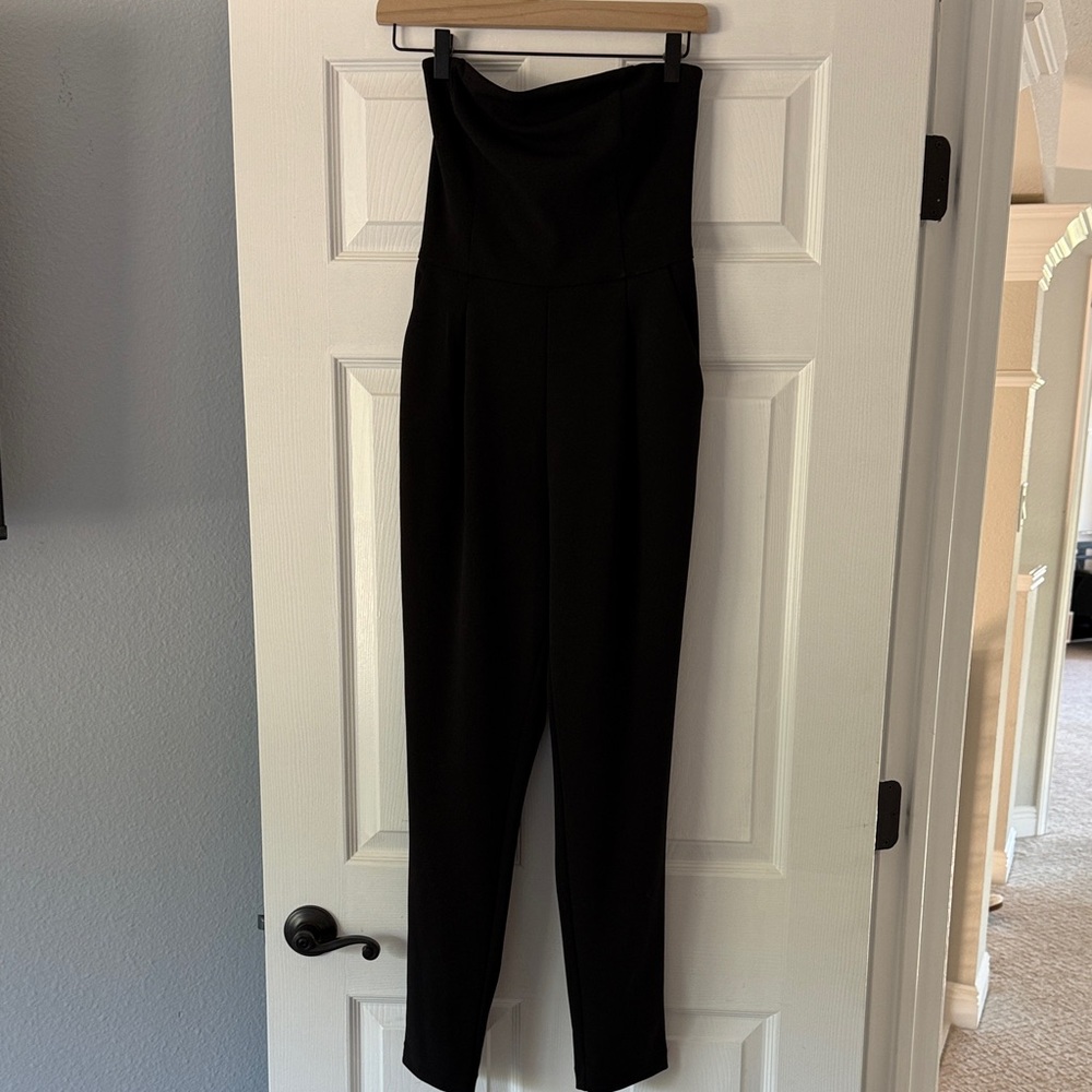 Christian Siriano Black Strapless Jumpsuit, new without tags